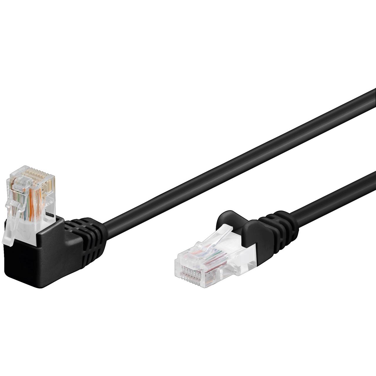 Goobay 94172 cable de red Negro 2 m Cat5e U/UTP (UTP) Acodado