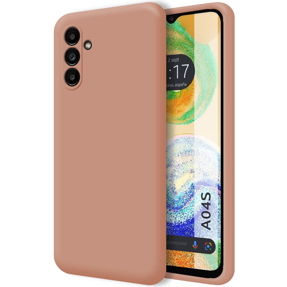 Funda Silicona Líquida Tumundosmartphone para Samsung Galaxy A04s - Rosa