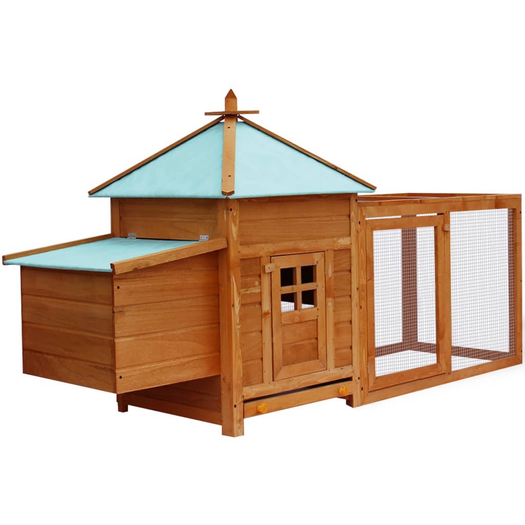 vidaXL Madera Maciza de Abeto Gallinero con Ponedero Conejera Jaula Casa Color Marrón,  Gris,  Rojo y mas
