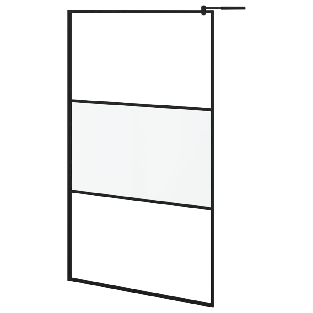 vidaXL Mampara de Ducha Accesible Vidrio ESG Esmerilado 115x195 cm Partición Color Plateado,  Negro, y mas