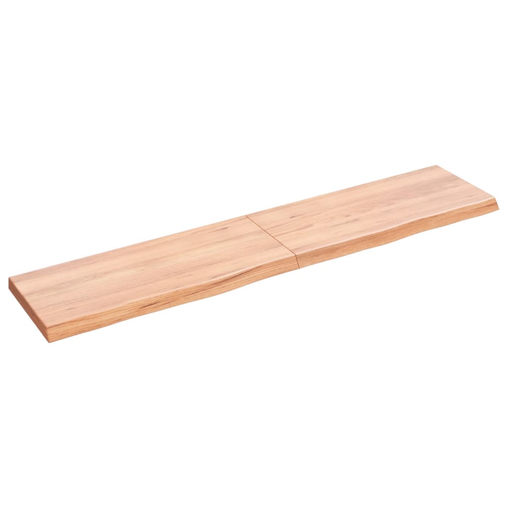 Vidaxl Estante de Pared Madera Maciza Roble Sin Tratar 140x30x(2-4) Cm - Natural