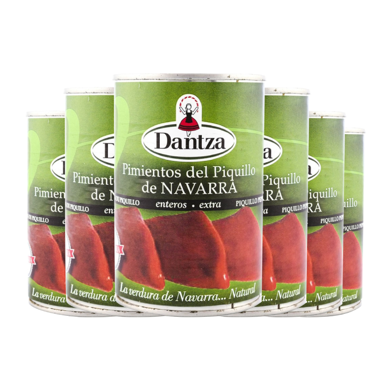 Dantza - Dantza pimientos del piquillo extra de Navarra lata 390 g x 6 latas. Total 2.34 kg
