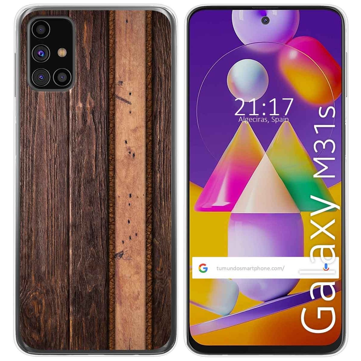 Tumundosmartphone Funda Gel Tpu para Samsung Galaxy M31s diseño Madera 05 Dibujos