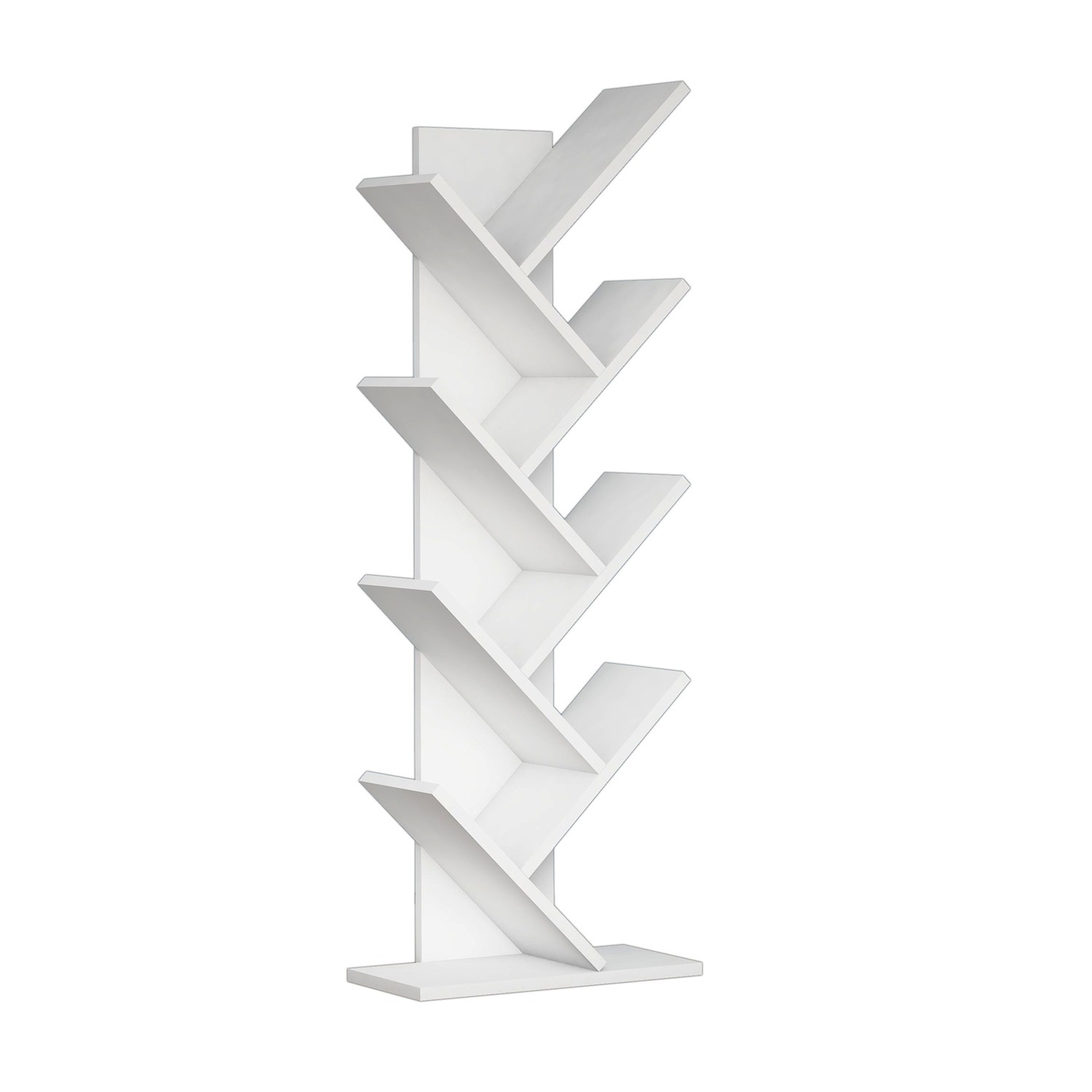 Wellhome Librería Blanca de Tablero de Aglomerado Reprochado en Melamina con Varios Estantes