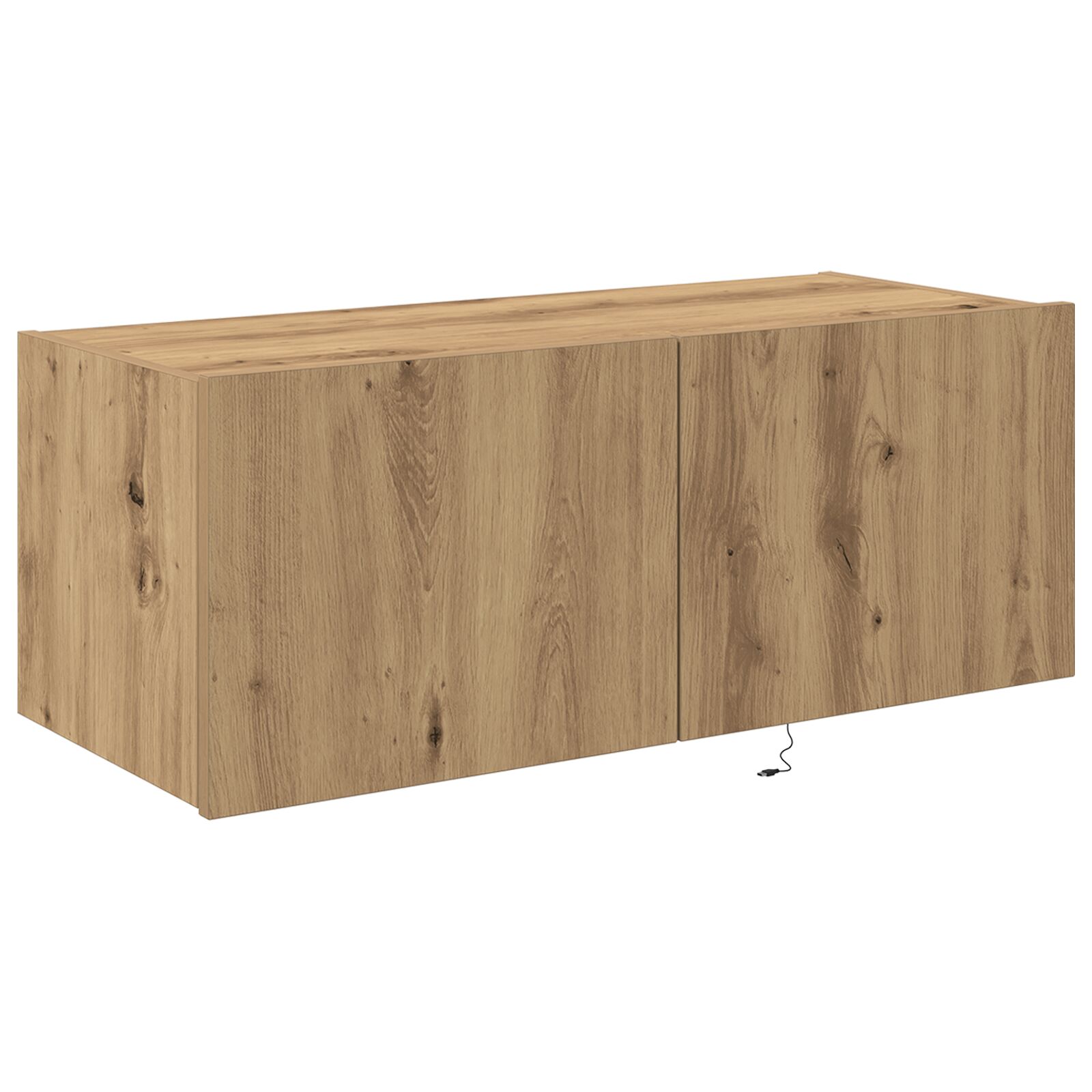 Mueble de TV vidaXL con luces LED Roble Artesanal 80x35x31 cm