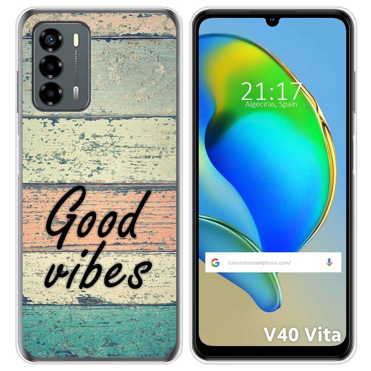 Funda Silicona para ZTE Blade V40 Vita diseño Madera 01 Dibujos