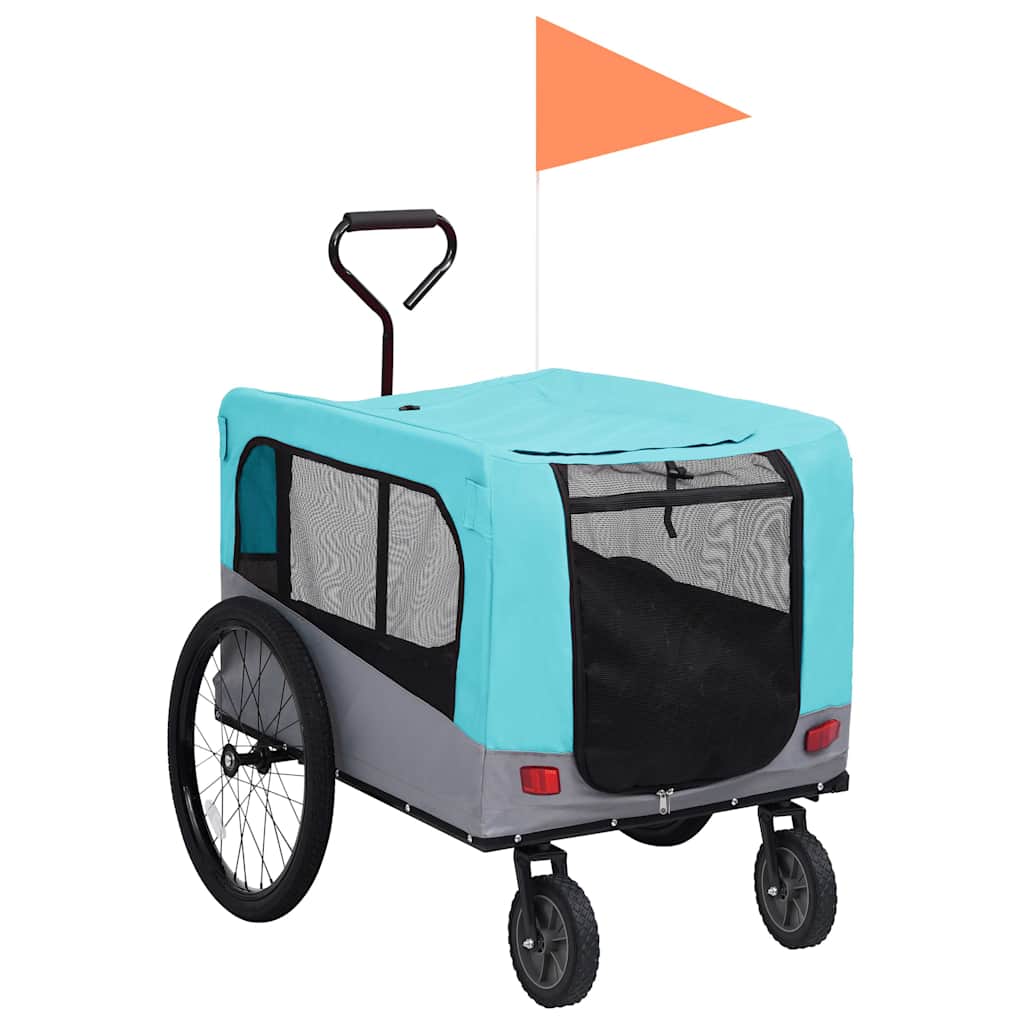 vidaXL Remolque de Bicicleta para Mascotas Cochecito 2 en 1 para Perros Gatos