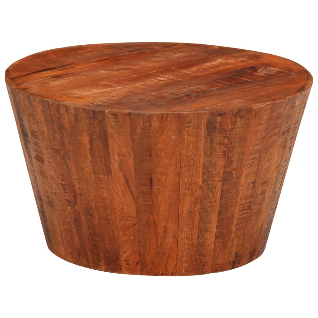 Vidaxl Mesa de Centro de Madera Maciza de Mango Rugosa 65 X 65 X 33 Cm