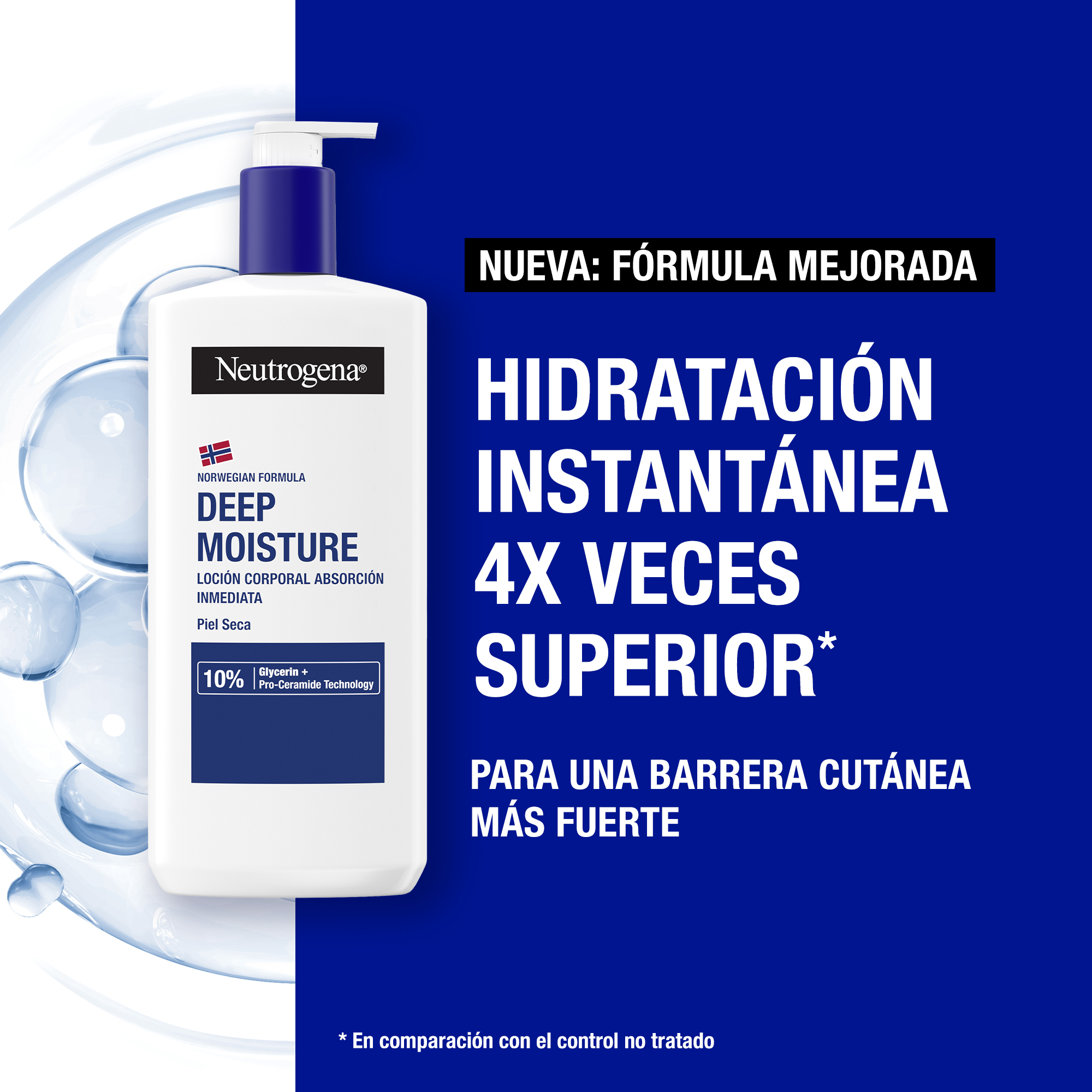 Neutrogena Hidratación Profunda - Crema Hidratante - Pack de 2 X 750 ml - Loción de Absorción Inmediata - Crema Hidratante Corporal con tecnología Pro-Ceramida y Glicerina para piel seca