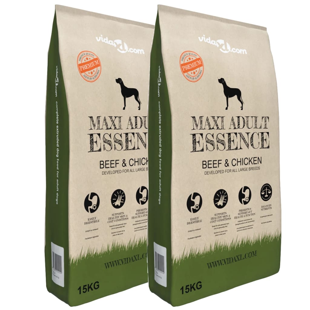 vidaXL Comida Seca Perros Res Pollo Alimento Nutrición Pienso Mascotas Peso 15 kg, 30 kg