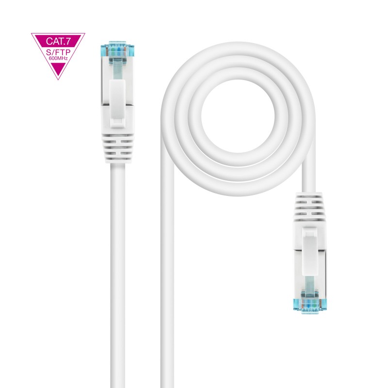 Nanocable - Cable de Red Cat.7 600MHZ LSZH SFTP PIMF AWG26, Blanco, 2 m 10.20.1702-W