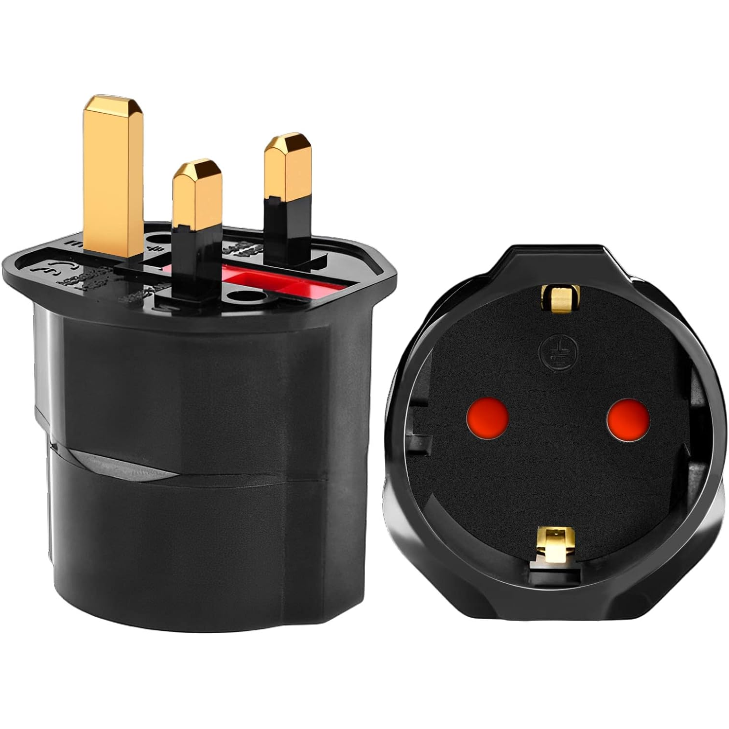 CABLEPELADO Adaptador de Enchufe de Europeo a Enchufe UK | Adaptador Enchufe Viaje | Enchufe Tipo C a Tipo G | Negro (x1)