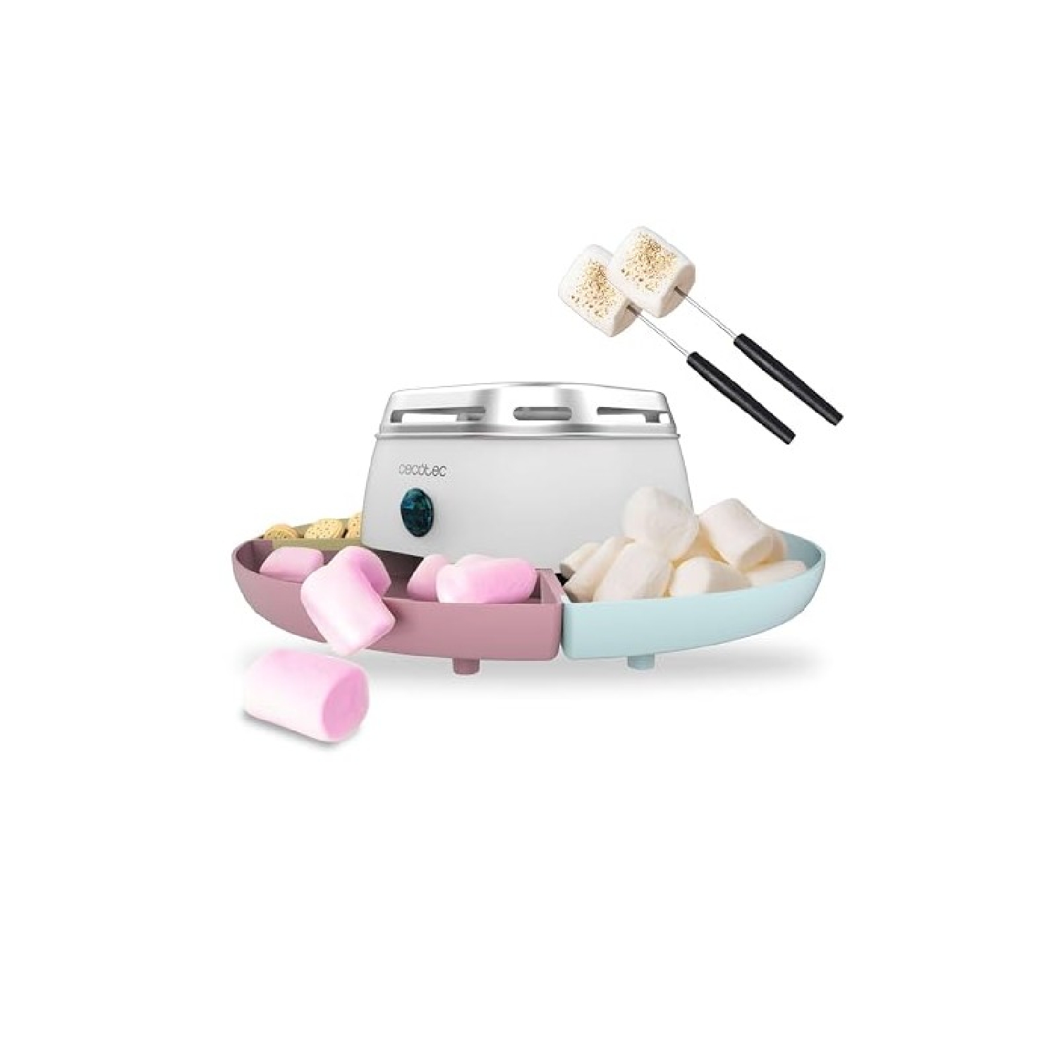 Cecotec Máquina para Calentar Marshmallows Marshmallow Maker Fun&Sugar Marshmallow. 270 W de Potencia, 2 Tenedores de Metal