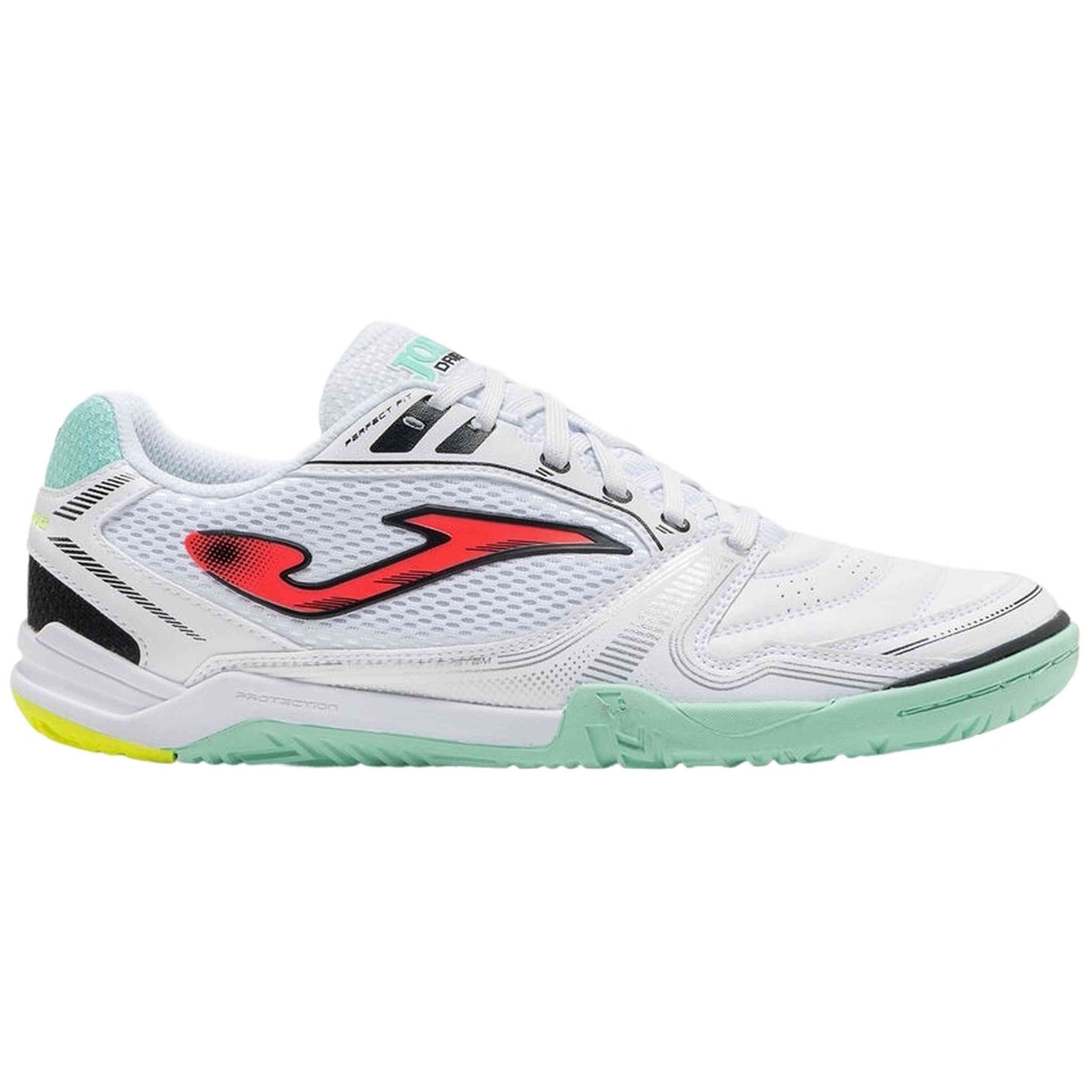Calzado Joma modelo Dribling 2632 Blanco Turquesa Indoor en color Blanco