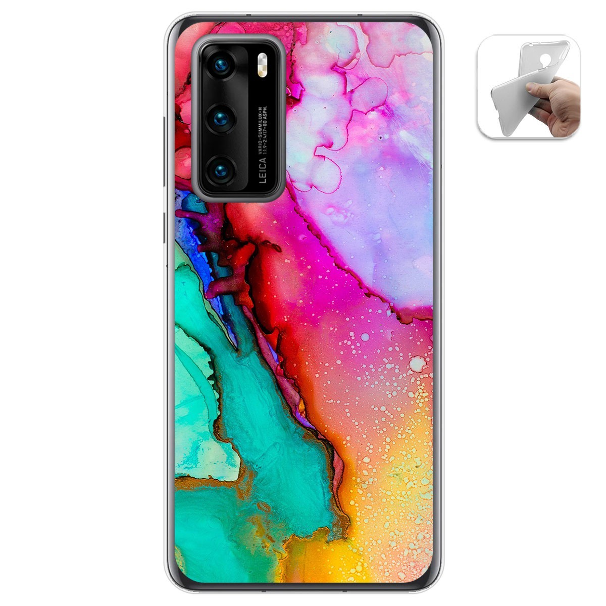 Tumundosmartphone Funda Gel Tpu para Huawei P40 diseño Mármol 15 Dibujos