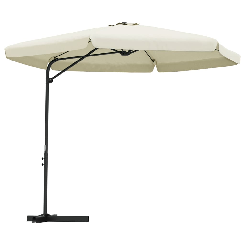 vidaXL Sombrilla de jardín con palo de acero 300x250 cm Color Blanco arena, Antracita, Taupé