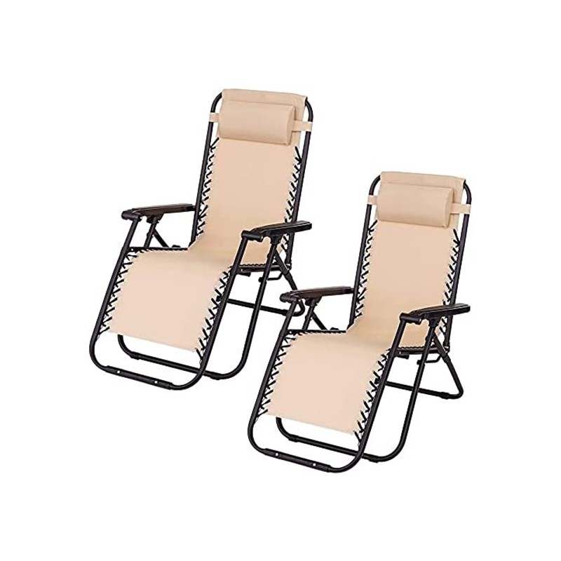 TIENDA EURASIA - Pack 2 Tumbona Plegable Multi-Posiciones para Jardín, Exterior, 95x65x105cm, Estructura de Acero Resistente, Cojin, Tejido Transpirable