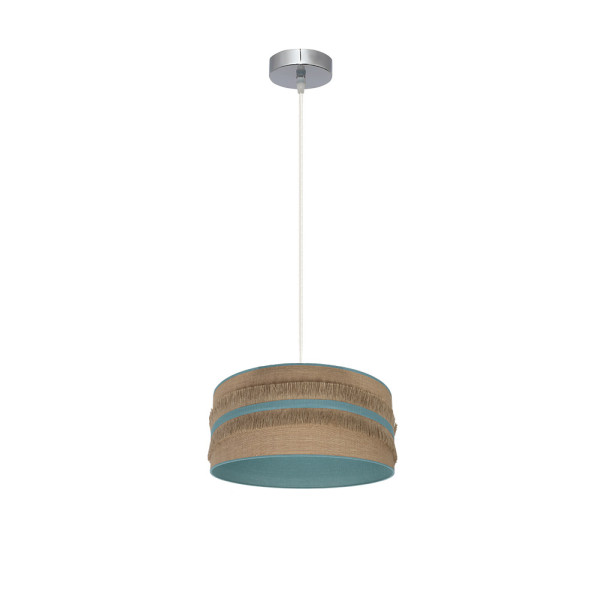 Colgante natalia 1xe27 niquel/saco-turquesa regx30x30 cm