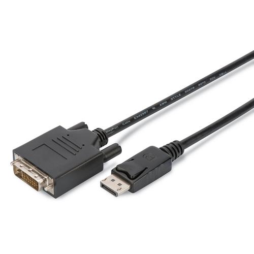 DIGITUS Cable adaptador DisplayPort - DP a DVI-D (24 + 1) - 2,0m - 10 piezas - Full HD 1080p/60Hz - Negro
