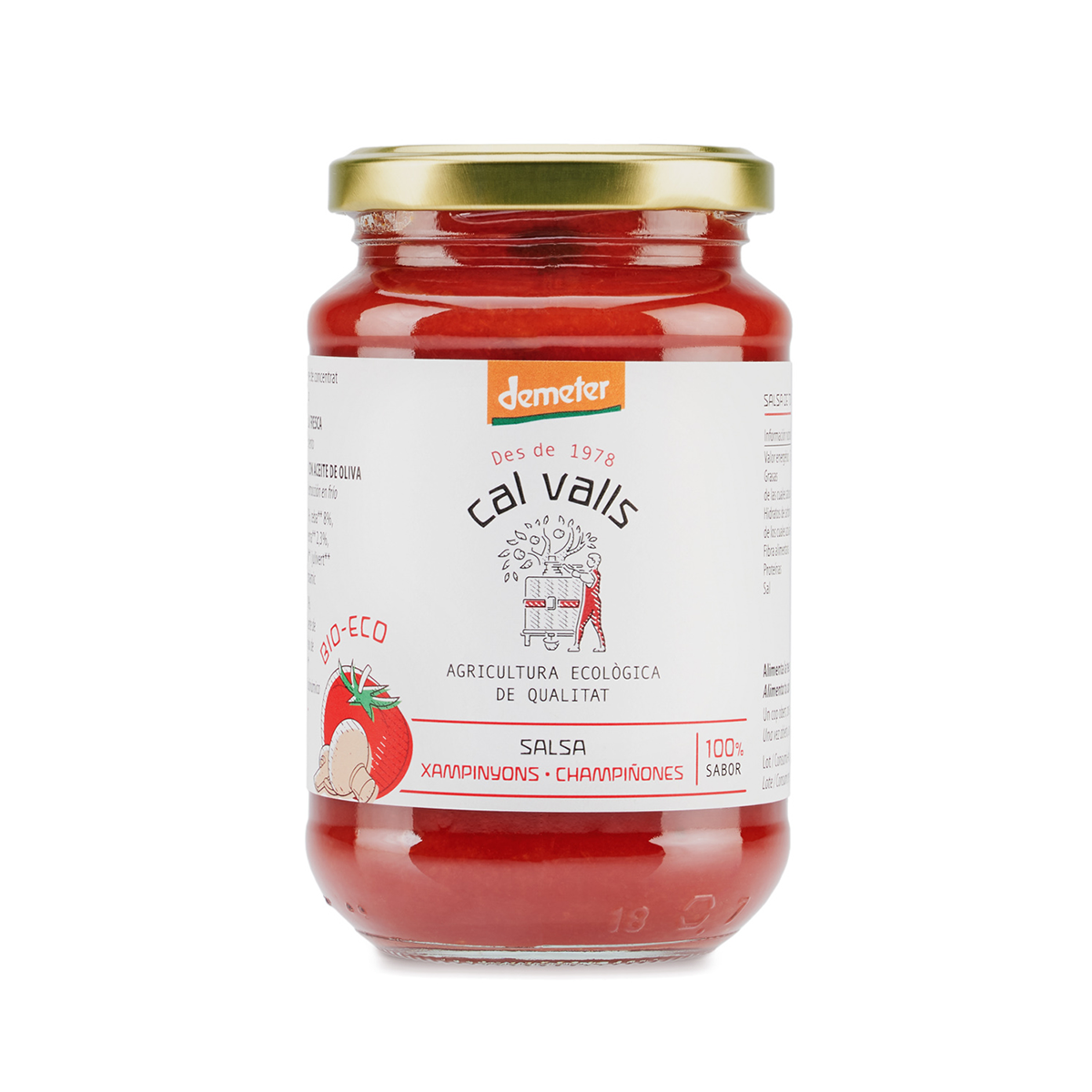 Salsa de tomate con champiñones Demeter Cal Valls