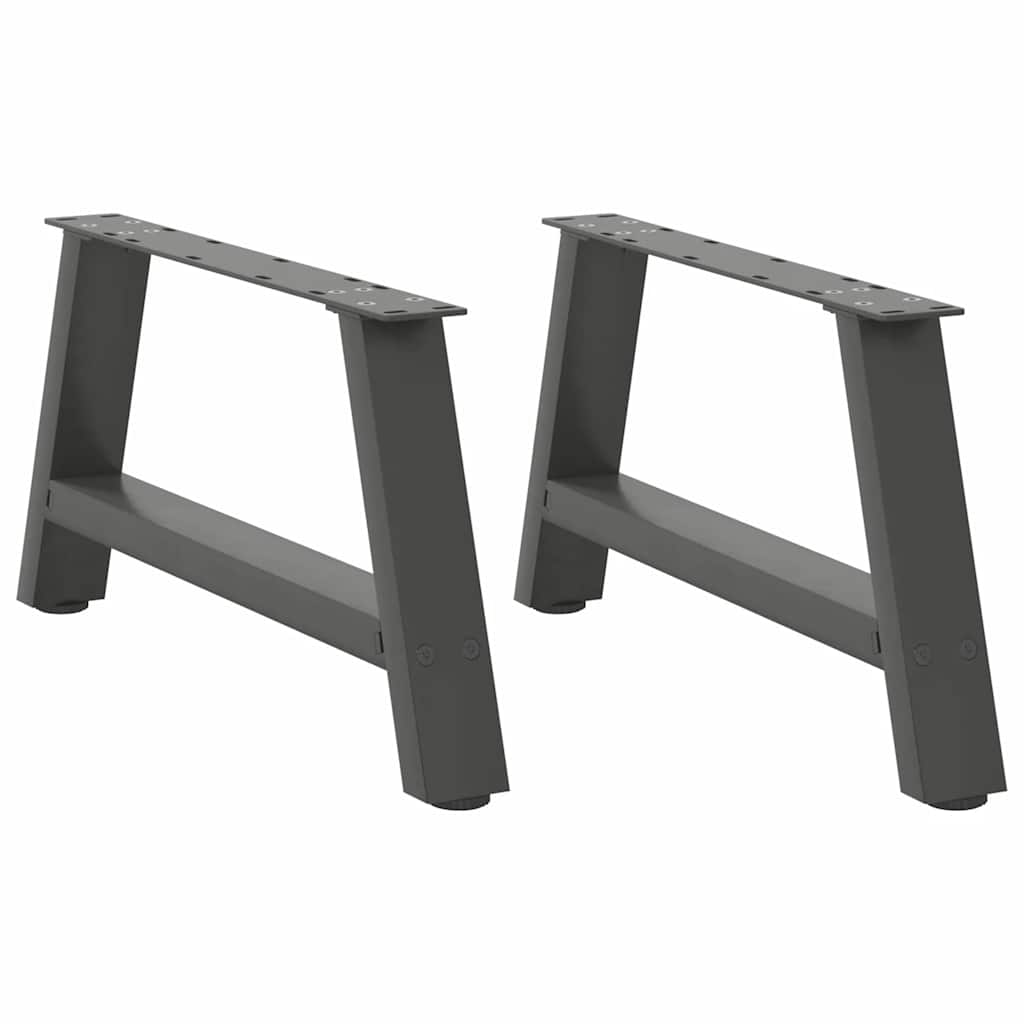 vidaXL Patas para mesa de centro en forma de A (2 unidades) 60 x (30-31) cm, acero