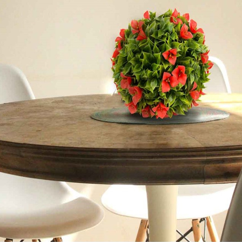 SUINGA Esfera Decorativa Rubí 33 cm | Interior y Exterior | Apariencia Planta Natural | Elegante | Complemento Decorativo | Resistente