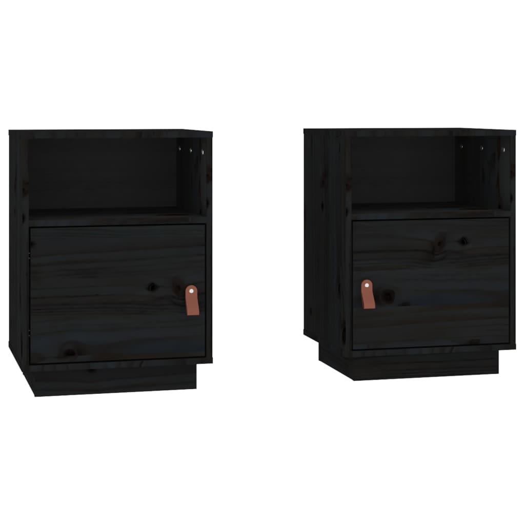 Vidaxl Mesitas de Noche Madera Maciza de Pino 40x34x55 Cm Natural