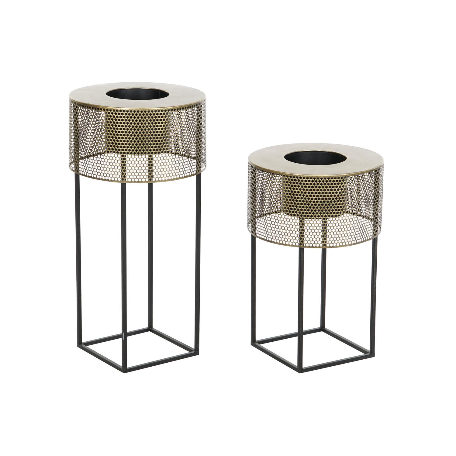 MACETERO SET 2 METAL 33X33X67 NEGRO FIJALO MC205995