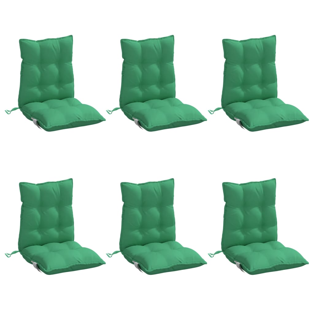 vidaXL Cojines para silla con respaldo bajo 6 uds tela Oxford verde