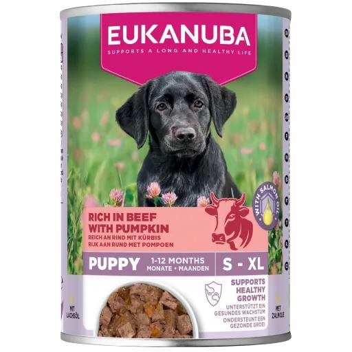 Eukanuba Comida Húmeda Puppy de Ternera con Calabaza para Perros - 400 GR