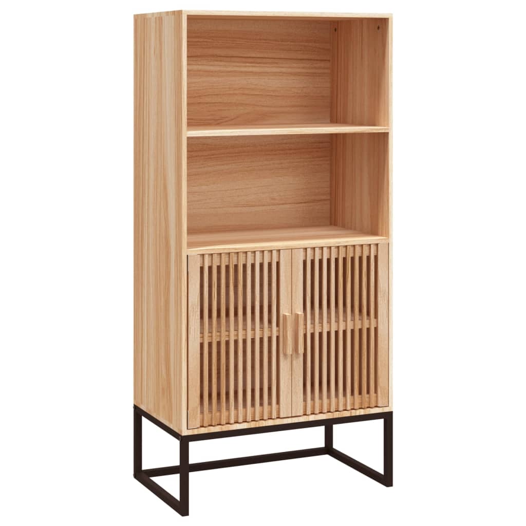 vidaXL Aparador alto madera contrachapada 60x35x125 cm en color Blanco/Negro/Marrón