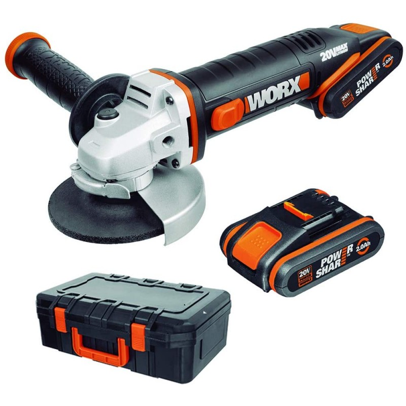WX800 Worx Amoladora 115mm 20V 2.0Ah 2bat.