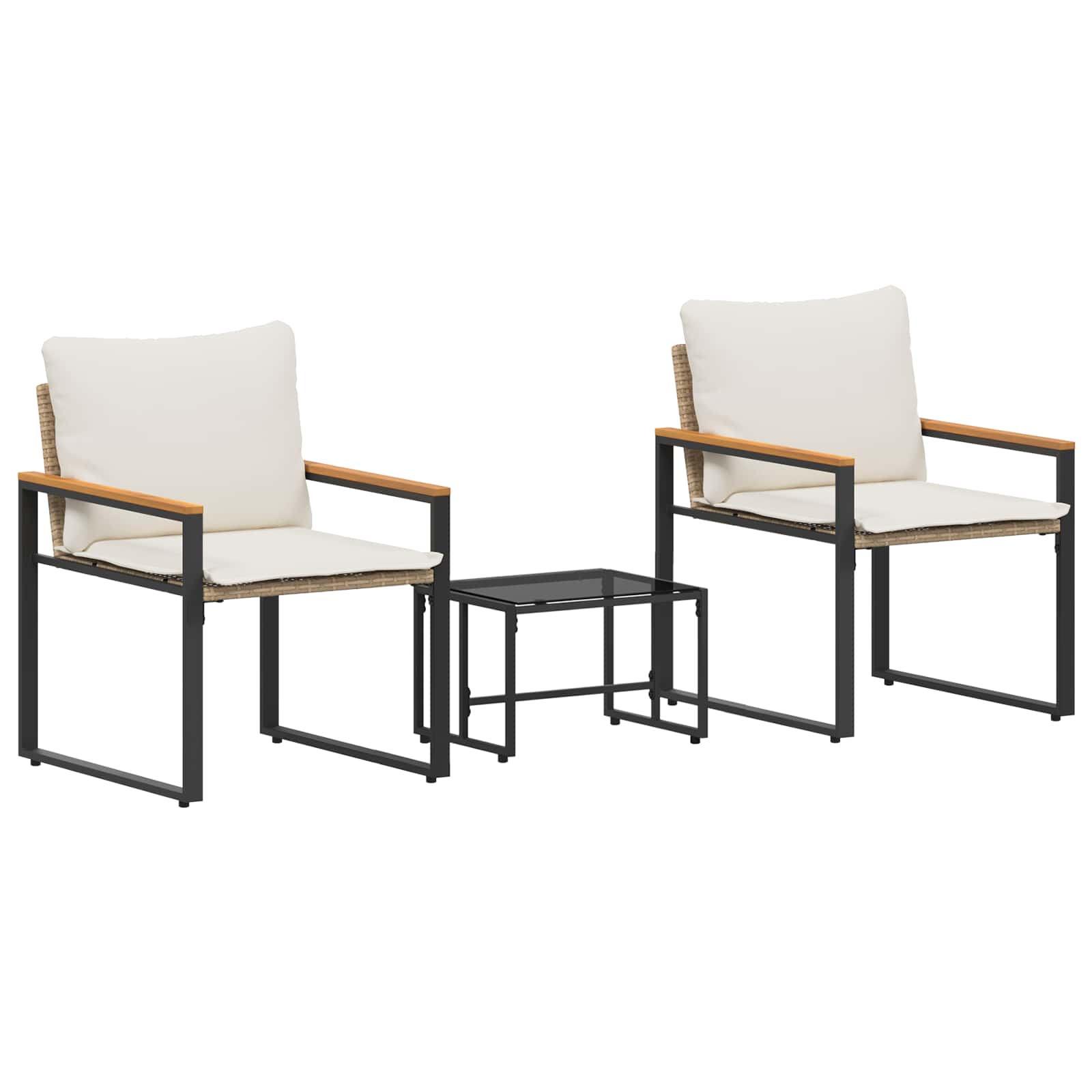 vidaXL Juegos de muebles con cojín 3 pcs Ratán