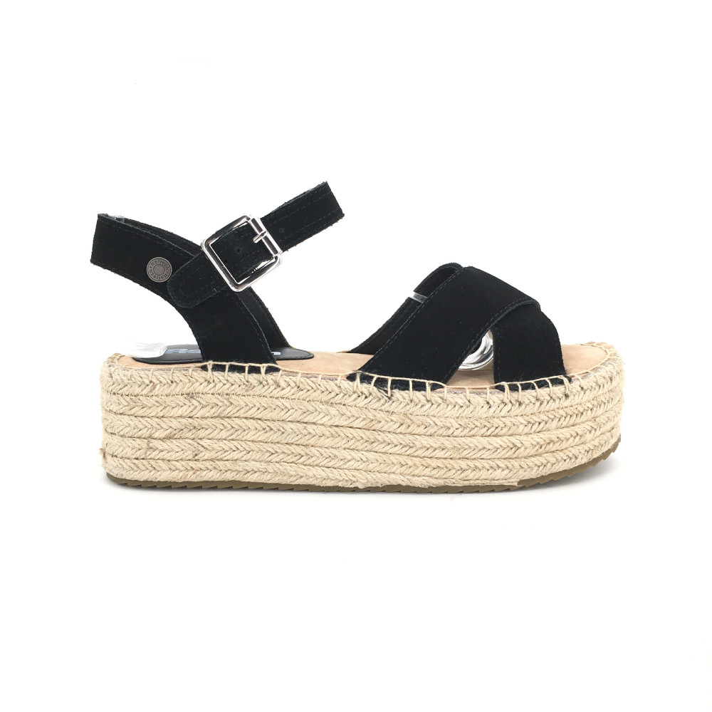 Sandalia de Refresh para mujer, mod.170794, Sandalia plataforma yute con tiras cruzadas