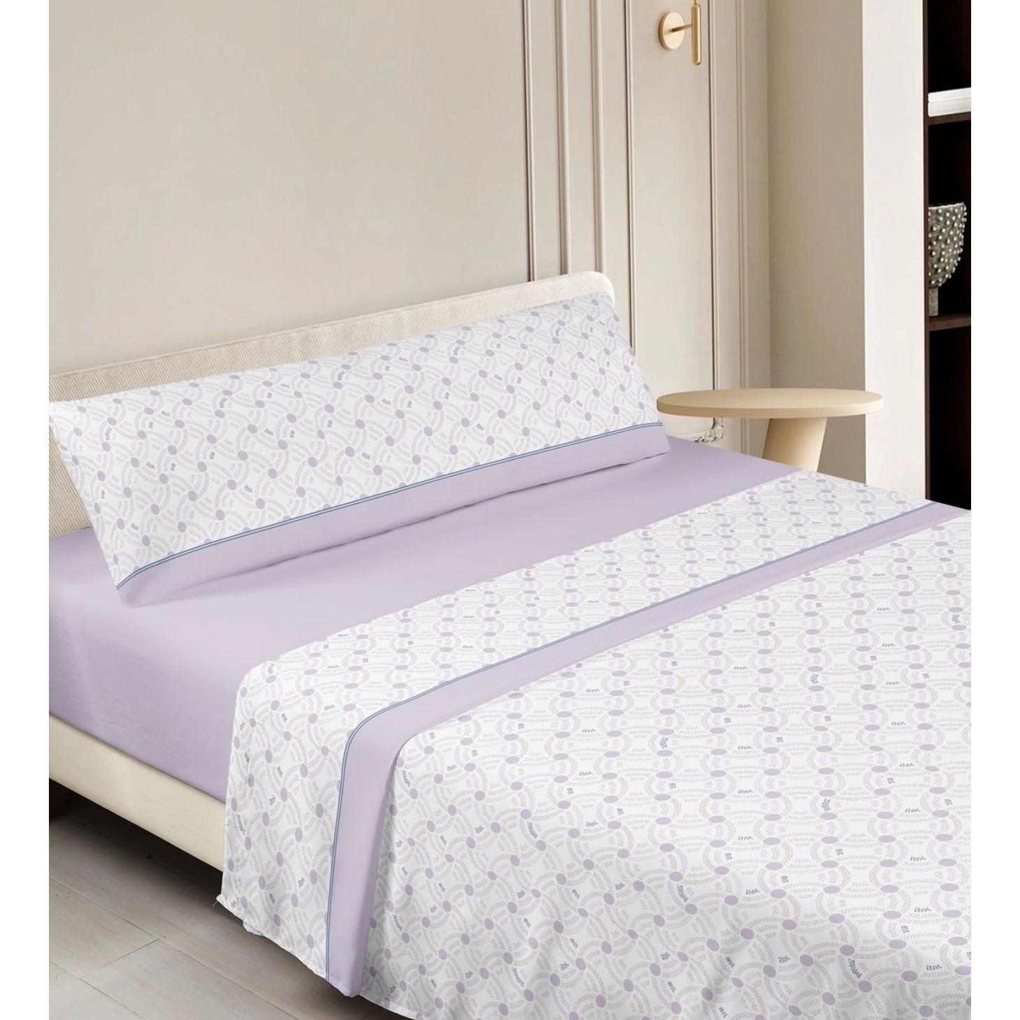 Juego de Sábanas 3 Piezas Printex+Home Microfibra Suave, Estampado Moderno Geométrico, Ajustable para Cama 90, 135 y 150 cm, Ideal para Verano