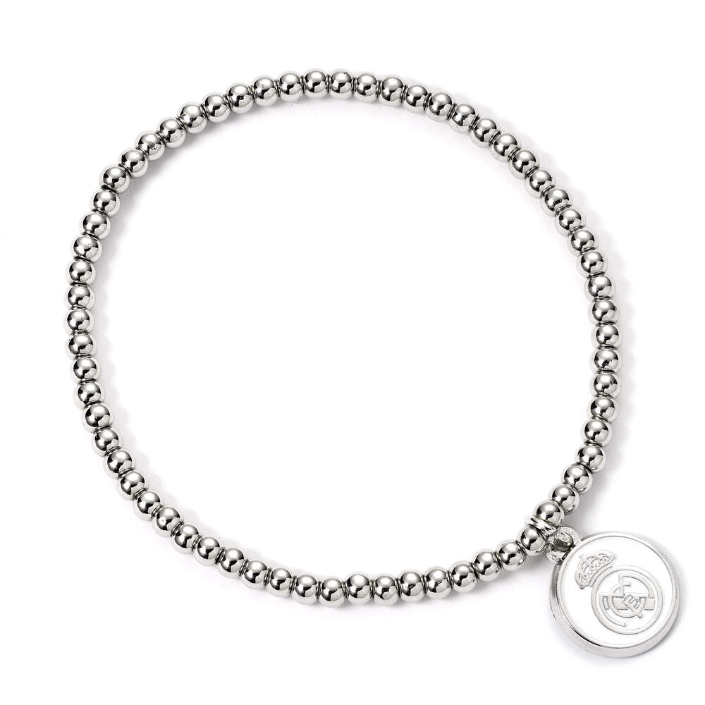 The Carat Shop Real Madrid Football Club - Pulsera de cuentas de disco de plata