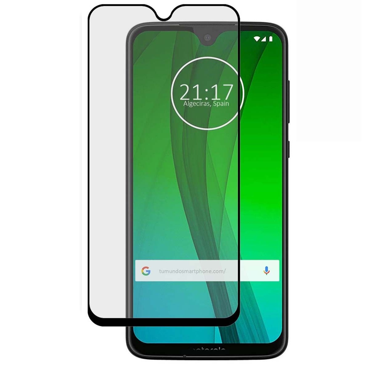 Tumundosmartphone Protector Cristal Templado Completo 5D Full Glue Negro para Motorola Moto e6s Vidrio