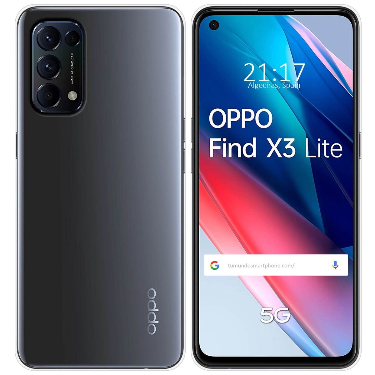 Tumundosmartphone Funda Silicona Gel TPU Transparente para Oppo Find X3 Lite 5G