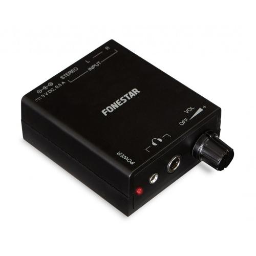 Fonestar Amplificador Auriculares Control Volumen Entrada y Salida Jack 35mm y RCA Compacto