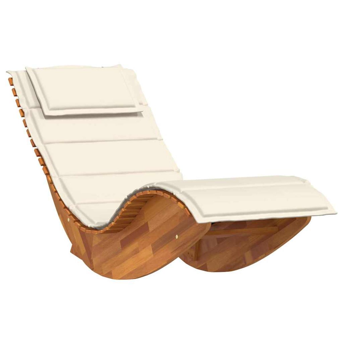 Tumbona mecedora Manzaneda madera de acacia 74x154x60 cm