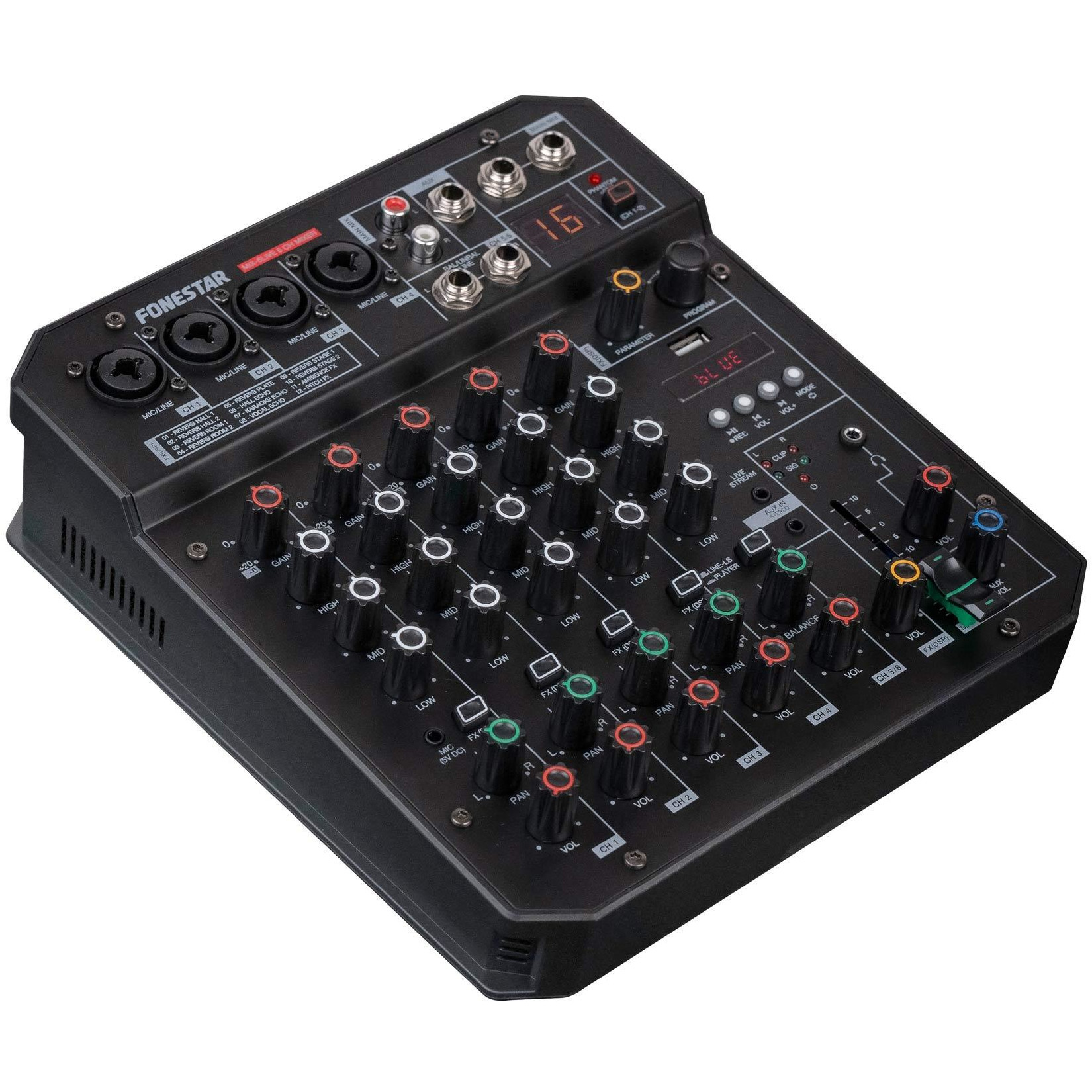 Mezclador Estudio 6in Usb-c Fonestar Mix-6live