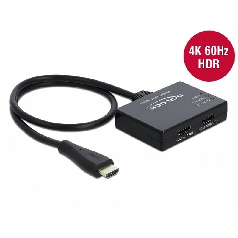 Delock divisor hdmi 1 x entrada hdmi 2 x salida