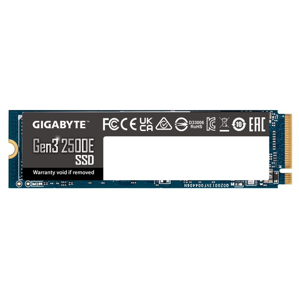 SSD Gigabyte | G325E500G | 500 GB | Interfaz SSD PCIe 3.0x4, NVMe1.3 | Velocidad de lectura: 2300 MB/s | Velocidad de escritura: 1500 MB/s