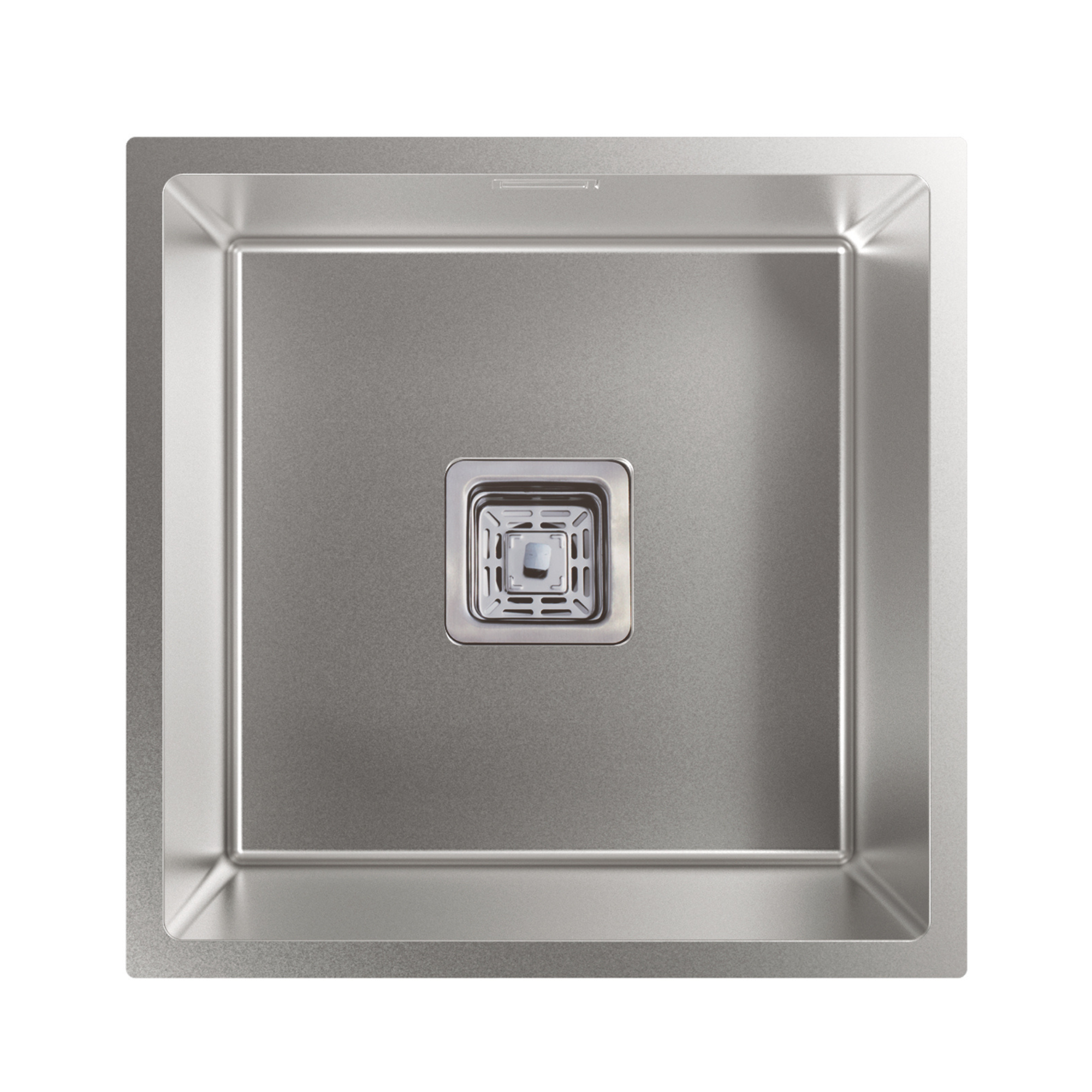 Cata Fregadero CB 40-40 P R10 Cubeta Cuadrada Radio 10mm Instalación Mueble 60 cm Profundidad Cubeta 25 cm Acero Inox Dimensiones: 44 x 44 cm Grosor 1,2 mm Válvula Canasta Base con Fondo Absorbente Accesorios Incluidos Color Gris