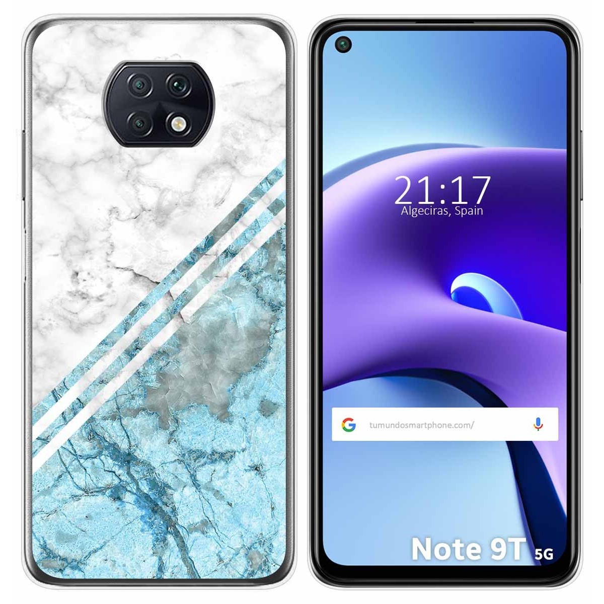 Tumundosmartphone Funda Gel Tpu para Xiaomi Redmi Note 9T 5G diseño Mármol 02 Dibujos