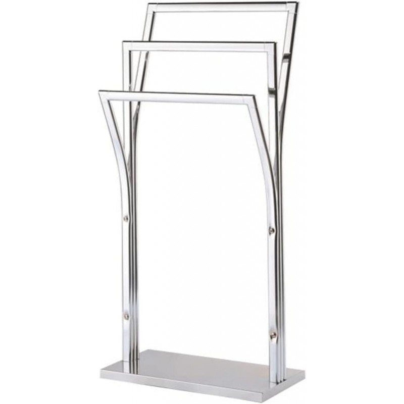 TIENDA EURASIA - Toallero de pie en Acero Cromado, 41x18,5x87 cm, 3 Alturas con Base Antideslizante