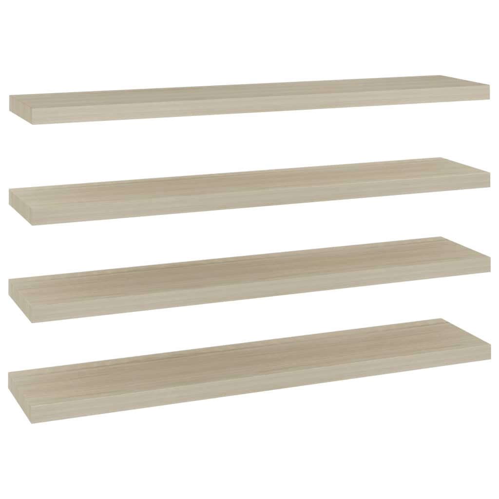 vidaXL Estantes flotantes pared 4 MDF 120x23,5x3,8 cm Blanco brillante, negro brillante, gris brillante Mueble Almacenaje Estantería para Oficina, Estudio, Dormitorio Estantería/Librería/ mueble de Almacenamiento