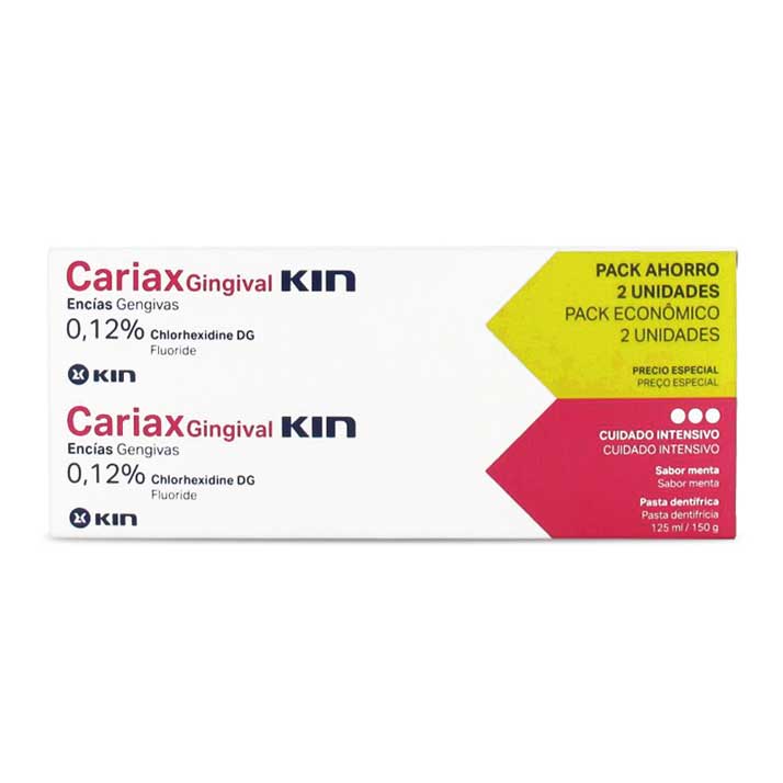 Kin Cosmetics Pasta Dentrífica Cariax Gingival Pack Ahorro 2X125 Ml - Cuidado de Encías - Prevención de Caries