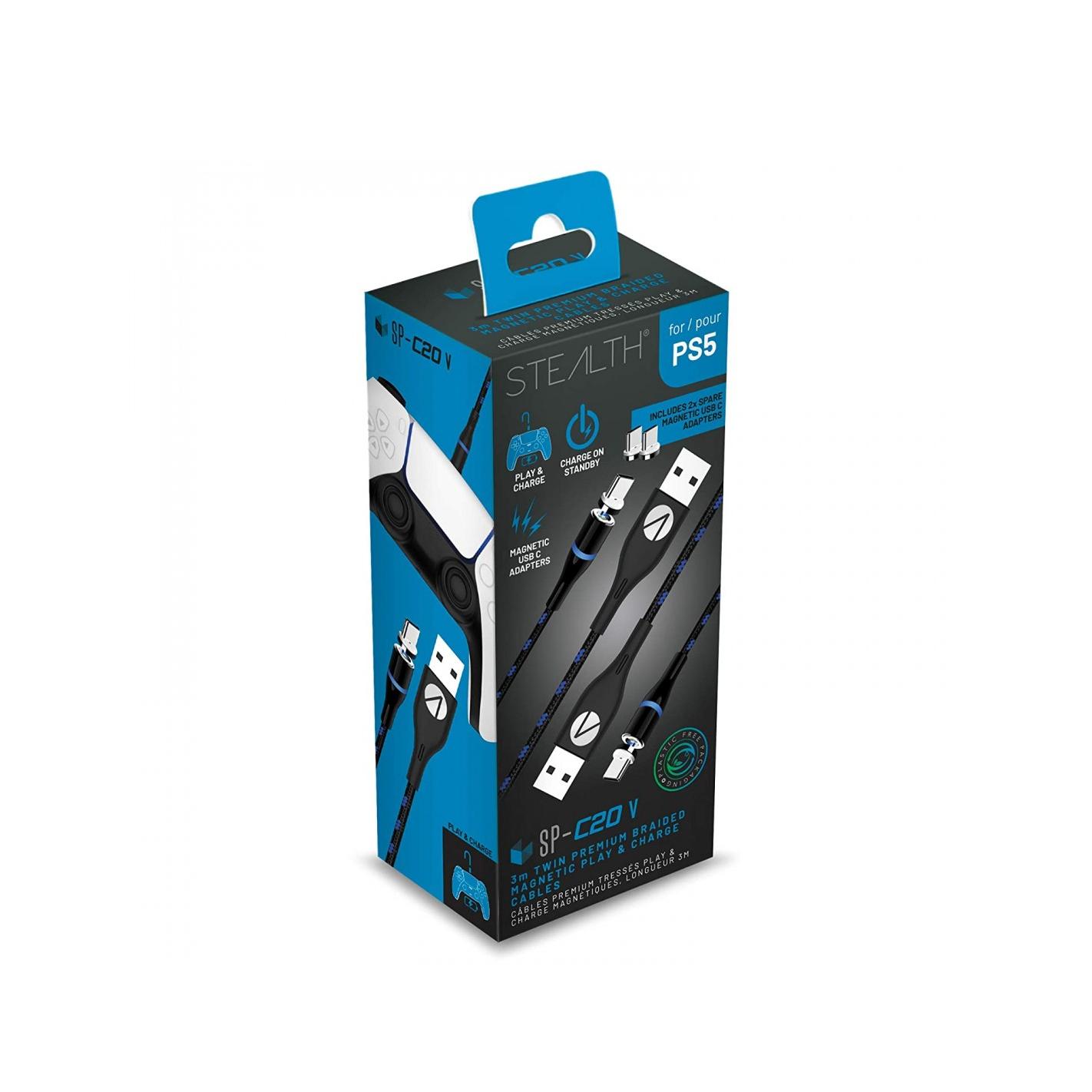 Twin Magnetic Play & Charge Cables -2 x 3m  PS5