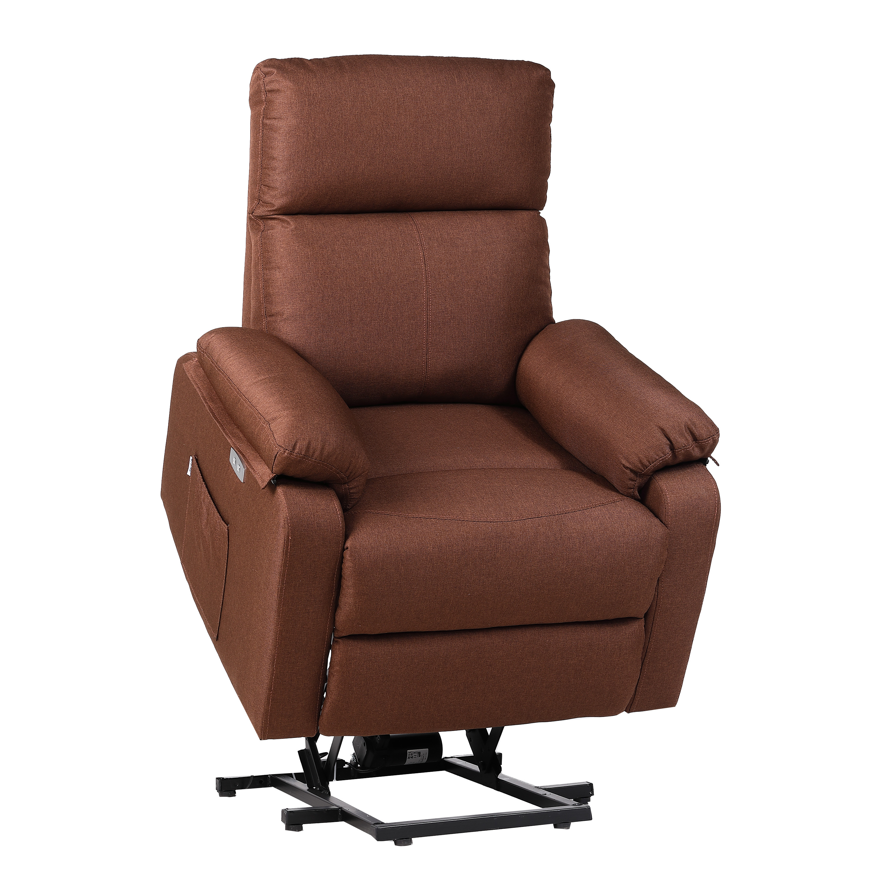 ECODE® Sillón Reclinable Eléctrico Elevador de Tela con Reposabrazos Lavables, Sistema Pared Cero, Calor y USB de Carga – Comodidad para Personas Mayores en Salones o Espacios Reducidos